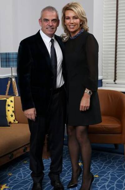 Il capitano europeo Paul McGinley con la moglie Allison. Getty Images
